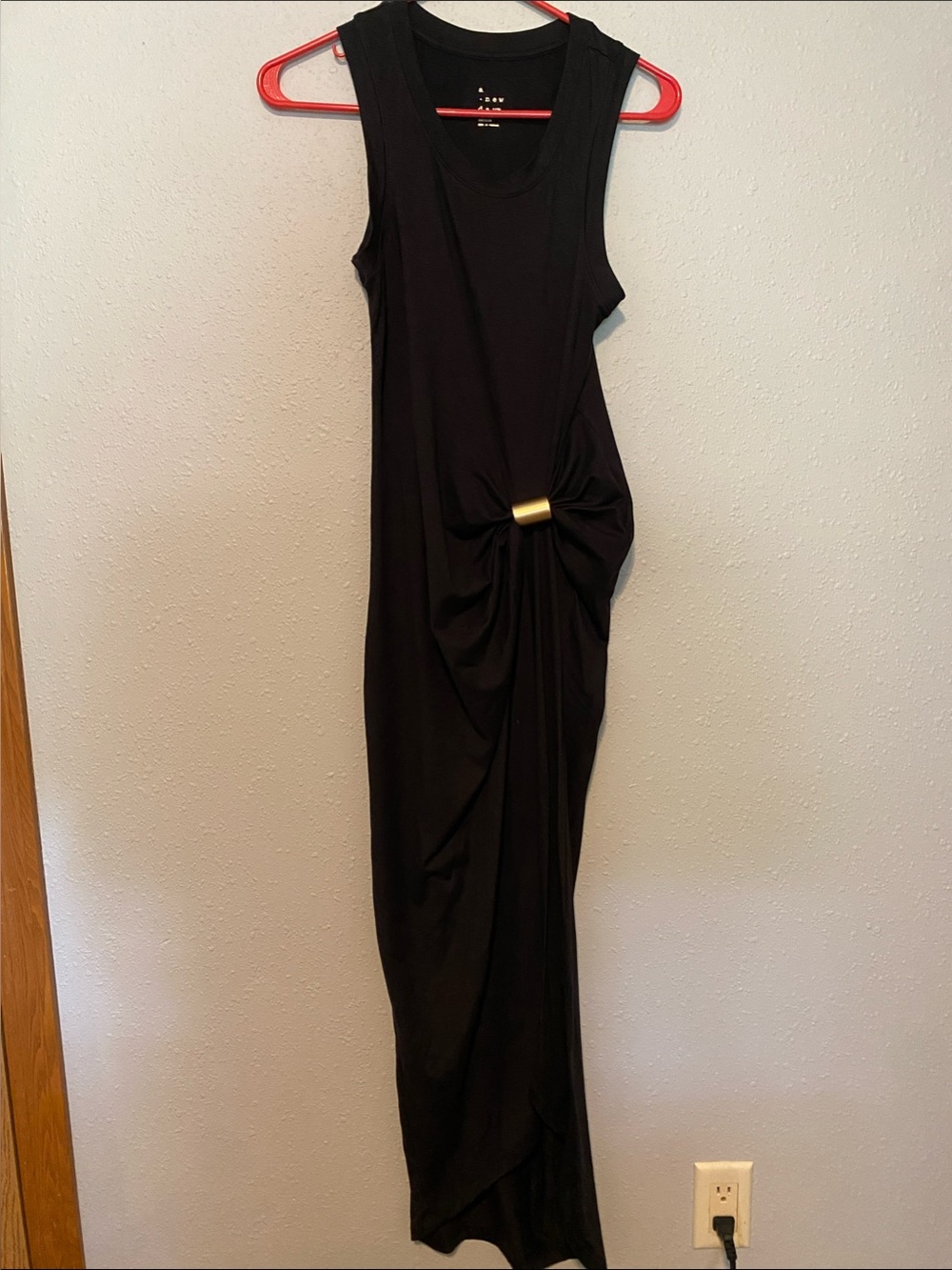 NWT “a new day” Black Sleeveless Maxi Dress with Gold Accent
